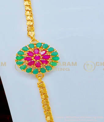 MCHN328 - New Model Flower Design Stone Mugappu with Heartin Chain Guaranteed Jewellery 