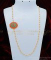 MCHN331 - New Fashion Pearl Mugappu Chain Flower Design Stone Side Pendant Mugappu Chain for Ladies 