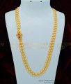 MCHN336 - South Indian Ruby Emerald Peacock Design 2 Line Beads Mugappu Chain for Women
