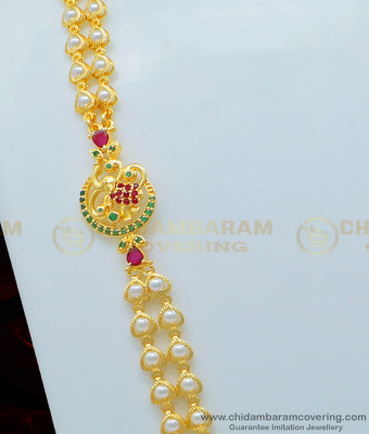 MCHN339 - New Model Elephant Design Mugappu with Rattai Vadam Pearl Chain Collections Buy Best Price