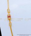 MCHN346 - 24 Inches New Model White and Ruby Stone Mugappu Chain Buy Online Shopping