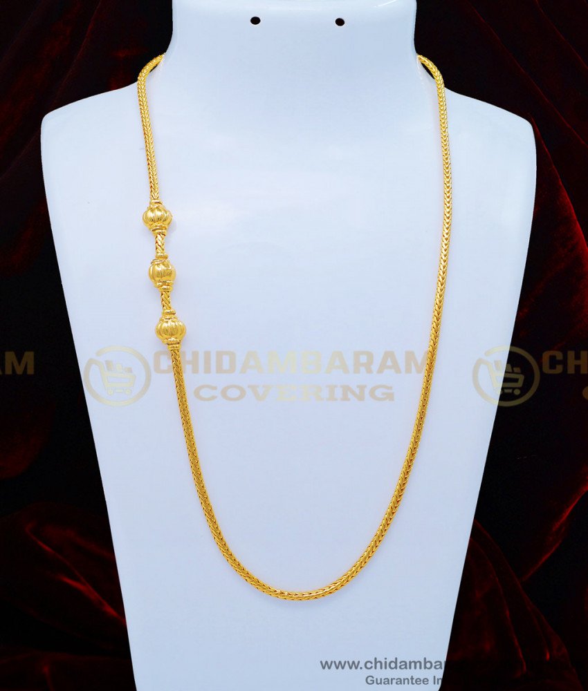 MCHN349 - Trendy Gold Designs Without Stone Mugappu Chain Buy Online Shopping 