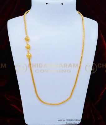 MCHN350 - South Indian Style Pure Gold Plated Guaranteed Mugappu Chain Designs for Women 