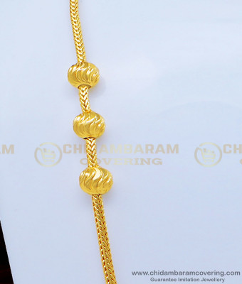 MCHN350 - South Indian Style Pure Gold Plated Guaranteed Mugappu Chain Designs for Women 
