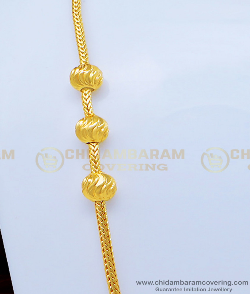 MCHN350 - South Indian Style Pure Gold Plated Guaranteed Mugappu Chain Designs for Women 