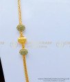 MCHN357 - Unique Emerald Stone Balls with Plain Balls Gold Covering 3 Balls Mugappu Chain Online