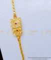 MCHN364 - Impon White and Ruby Stone Gold Covering Impon Mugappu Chain for Women 