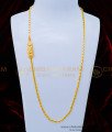 MCHN366 - Beautiful Leaf Design Impon White and Ruby Stone Mugappu Chain for Ladies  