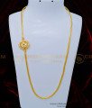 MCHN372 - Five Metal Gold Design White and Pink Stone Round Mugappu Chain for Female 