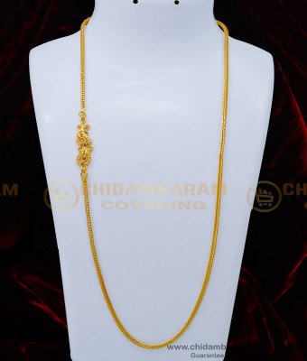 MCHN388 - Unique Daily Wear Mango Design Stone Mugappu Chain Best Price Online 