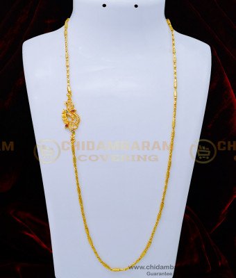 MCHN394 - Beautiful Peacock Mugappu Chain Gold Design Daily Wear Mugappu Chain Online