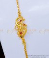 MCHN397 - Simple Multi Stone Gold Covering Peacock Mugappu Chain Design Buy Online