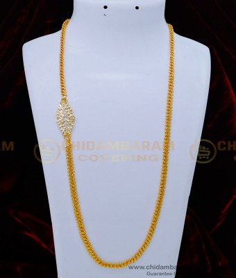 MCHN424 - Five Metal White Stone Moppu Chain for Women Imitation Jewellery 