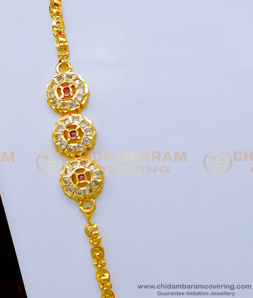 MCHN428 - Latest Impon Stone Mugappu with New Model 24 Inches Chain for Women 