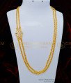 MCHN430 - One Gram Gold White and Pink Stone Impon Rattai Vadam Mugappu Chain Design