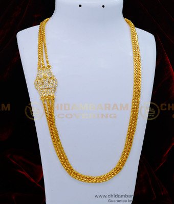 MCHN437 - South Indian Traditional Gold Lakshmi Mugappu Chain for Women 