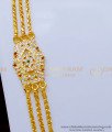 MCHN438 - Attractive White and Ruby Stone Flower Design Mugappu Chain Design for Ladies