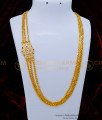 MCHN438 - Attractive White and Ruby Stone Flower Design Mugappu Chain Design for Ladies