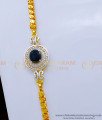 MCHN444 - Latest Design Black Stone Gold Plated Mugappu Chain Online