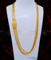MCHN454 - Gold Plated Guarantee Impon Stone Mugappu With 3 Line Designer Chain 