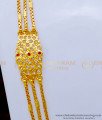 MCHN454 - Gold Plated Guarantee Impon Stone Mugappu With 3 Line Designer Chain 