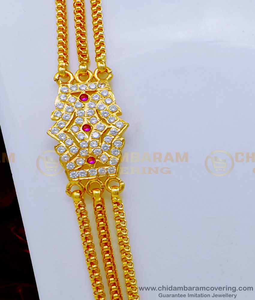 MCHN457 - Traditional Mugappu Designs with Stone Impon Jewellery 