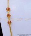 MCHN467 - Trendy White and Ruby Stone Ball Mugappu Chain Designs