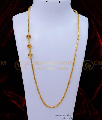 MCHN468 - First Quality Gold Plated Guarantee Mugappu Chain Designs