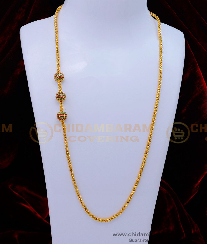 MCHN470 - Attractive Stone Mugappu with Gold Thali Saradu Designs
