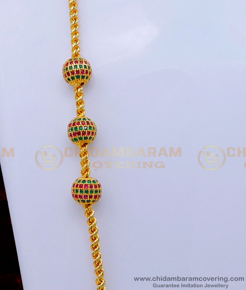 MCHN470 - Attractive Stone Mugappu with Gold Thali Saradu Designs