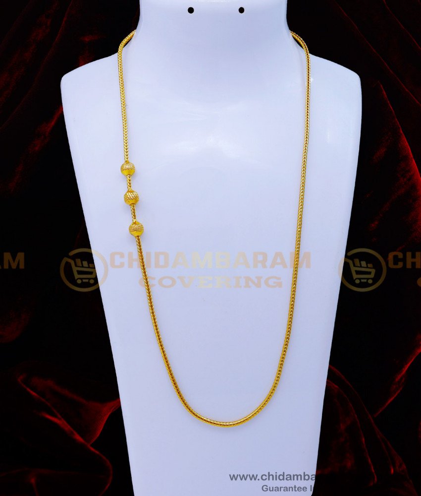 MCHN474 - Gold Design Daily Use Gold Plated Mugappu Chain Online 