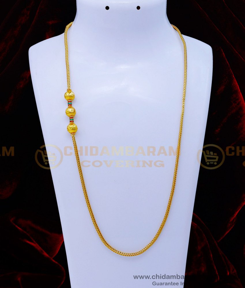 MCHN479 - Latest Gold Plated Mugappu Thali Chain New Model Online