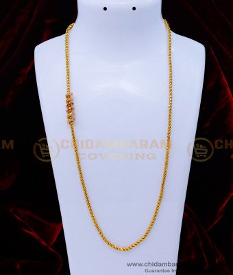 MCHN480 - Traditional Spiral Design Stone Mugappu Chain Designs