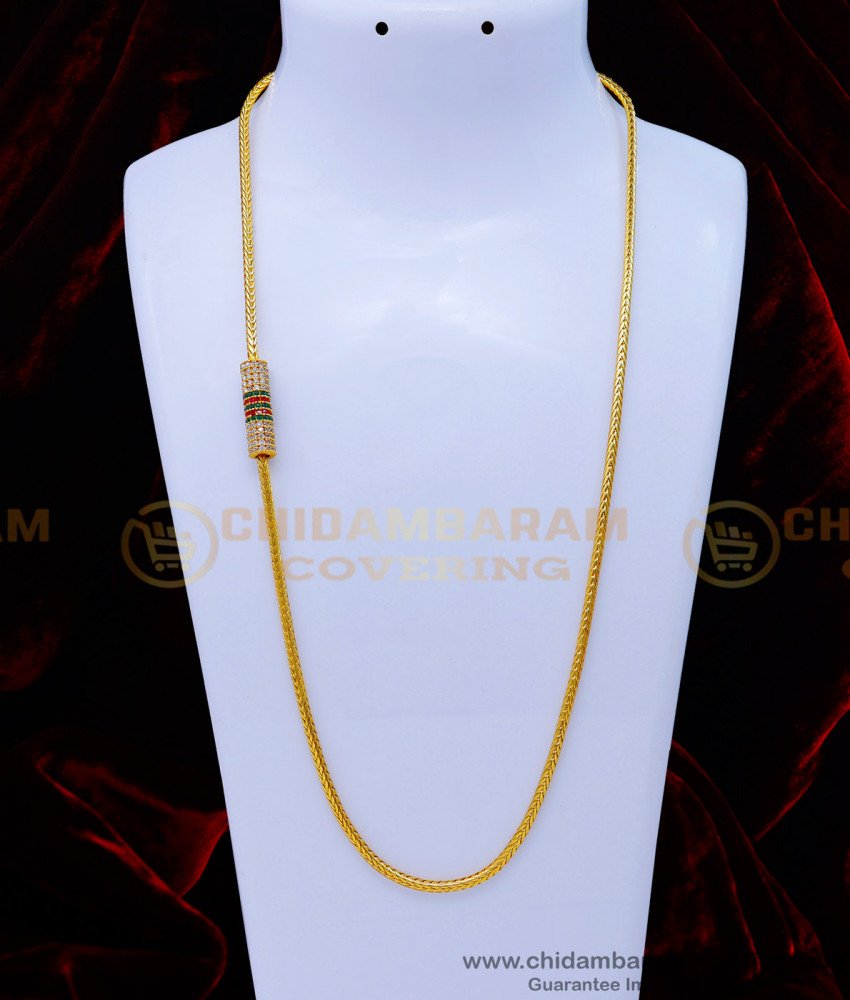 MCHN482 - Thali Kodi Chain Design with Stone Mugappu for Daily Use