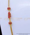 MCHN483 - Attractive Ruby Stone Mugappu Thali Chain Latest Design