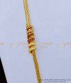 MCHN487 - Ruby White Stone Spiral Gold Mugappu Chain for Daily Use
