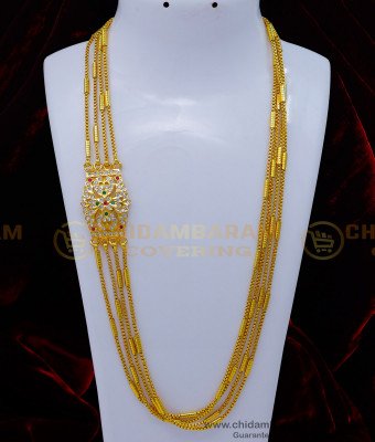 MCHN492 - Impon Jewellery 4 Line Mugappu Thali Chain for Daily Use