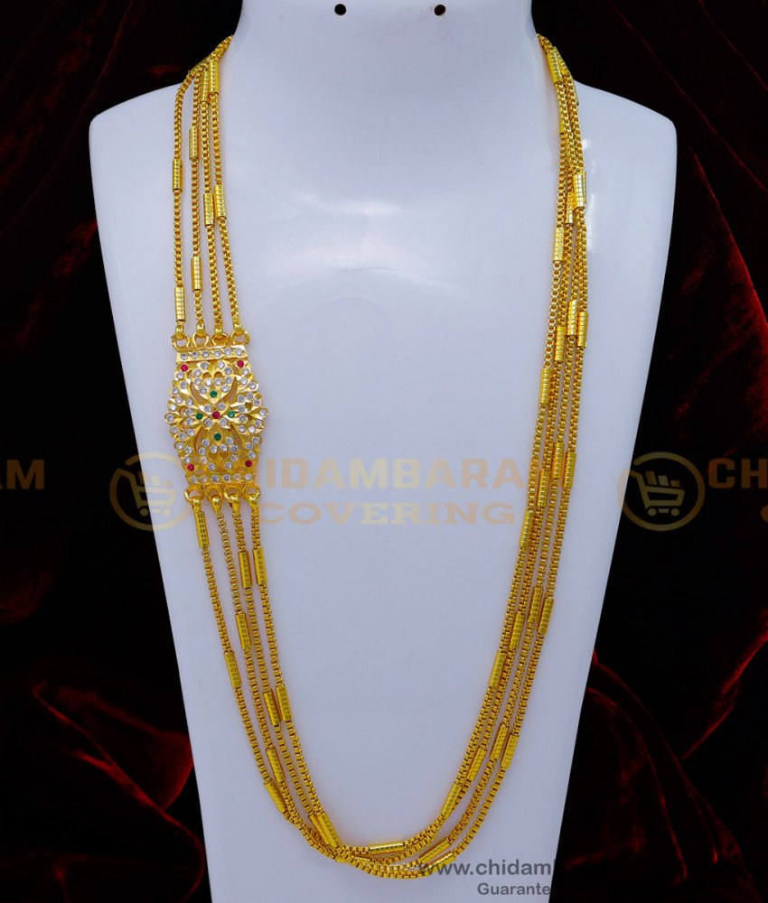 MCHN492 - Impon Jewellery 4 Line Mugappu Thali Chain for Daily Use