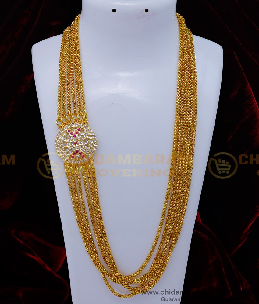 MCHN496 - New Model Impon Round Mugappu With 6 Line Chain for Women