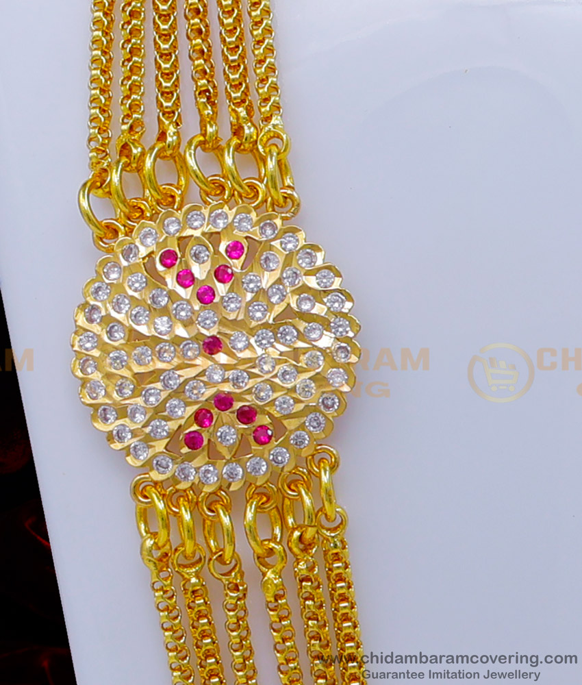 MCHN496 - New Model Impon Round Mugappu With 6 Line Chain for Women