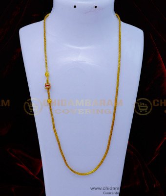 MCHN498 - Latest Gold Design Daily Use Stone Mugappu Chain Online