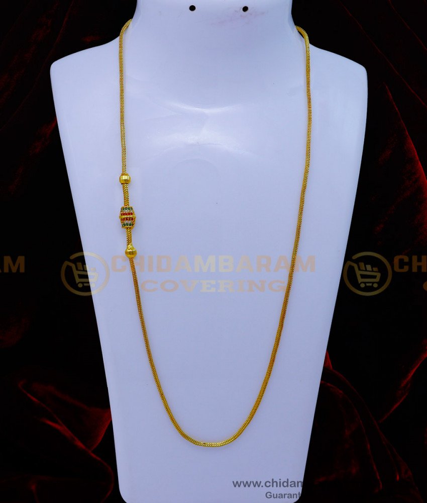 MCHN499 - Pure Gold Plated Guarantee Daily Wear Mugappu Chain Design