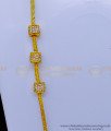 MCHN503 - Trendy White Stone Moppu Chain Designs Gold Plated Jewellery 