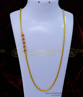 MCHN506 - 30 Inches Long Latest Gold Plated Trendy Mugappu Designs for Thali Chains