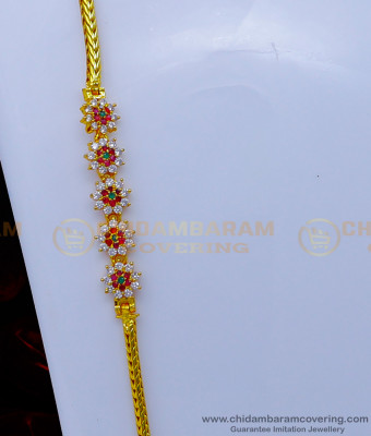 MCHN506 - 30 Inches Long Latest Gold Plated Trendy Mugappu Designs for Thali Chains