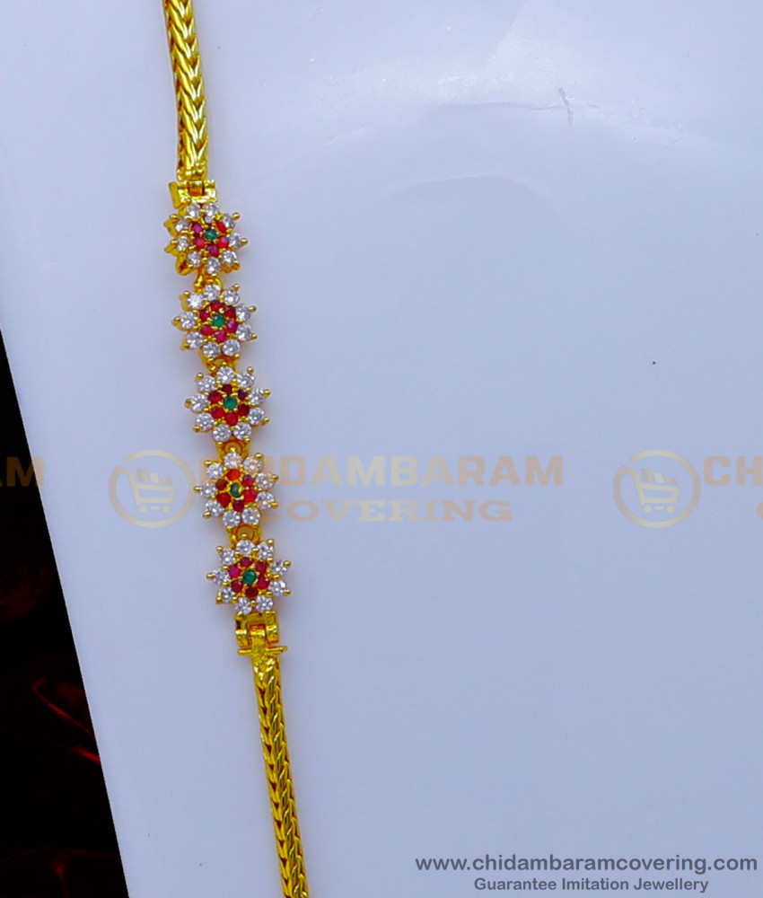 MCHN506 - 30 Inches Long Latest Gold Plated Trendy Mugappu Designs for Thali Chains