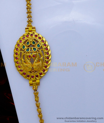MCHN508 - Elegant Peacock Model Antique Mugappu Thali Chain Designs Online