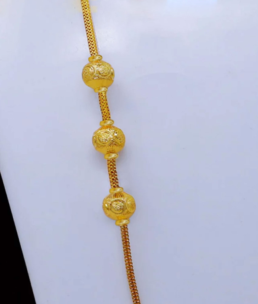 MCHN510 - 30 Inch Gold Plated Jewellery Mugappu Design Without Stone