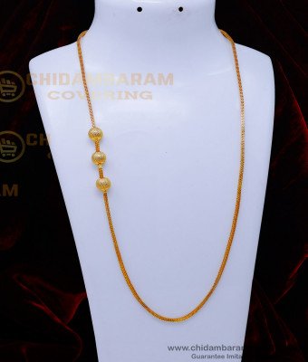 MCHN513 - 1gm Gold Plated Jewellery Plain Gold Mugappu Designs