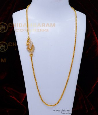MCHN516 - Real Gold Look Ad Stone Murukku Thali Chain Mugappu Designs